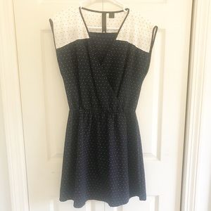 Navy and White Polka Dot Dress